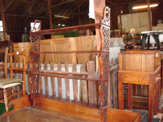 4-tier mahogany wall shelf(-)